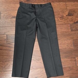 Perry Ellis Black Dress Pants Flat Front Straight Leg